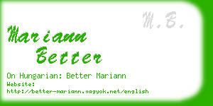 mariann better business card